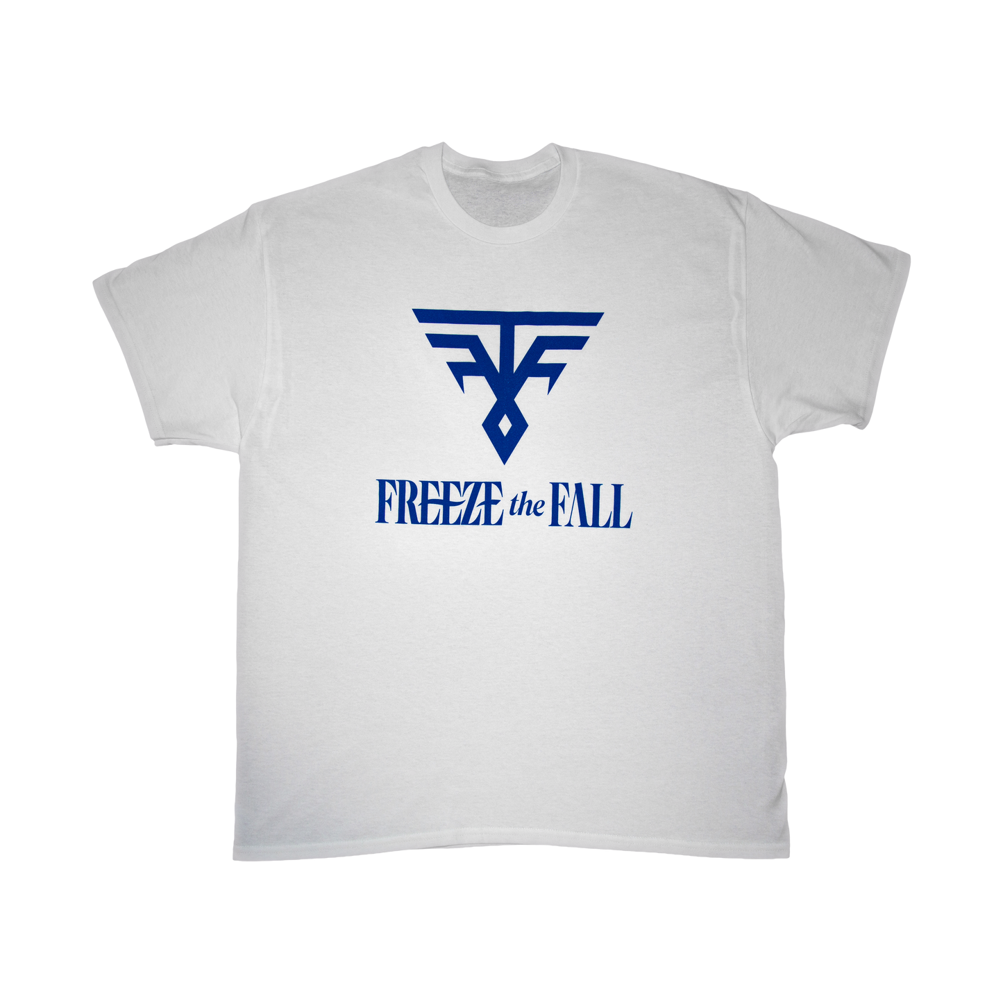 White T-Shirt - Dark Blue Logo