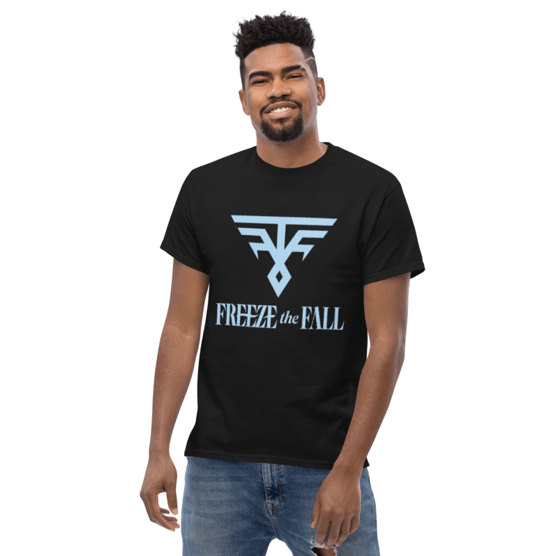 Black T-Shirt - Light Blue Logo